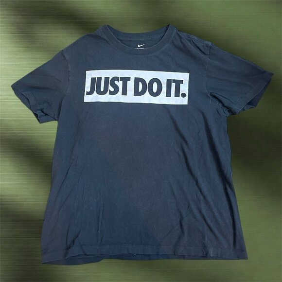 Lot Of 3 Nike Air Men’s Medium Shirts Blue Black Just Do It Orange Silver Swoosh - Picture 2 of 7